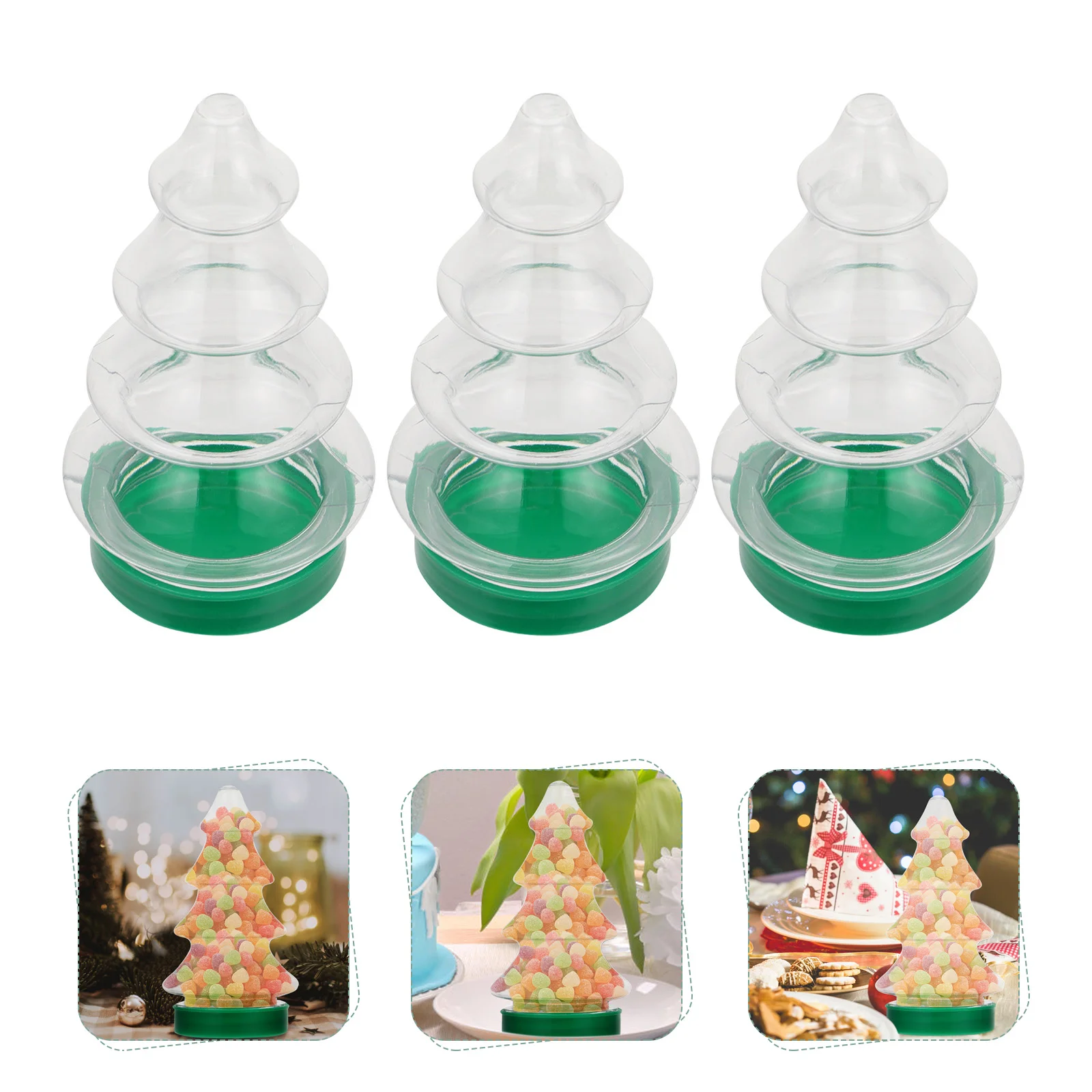 

Candy Christmas Jars Jar Tree Cookie Bottlewith Bottles Lids Holderbox Containers Fillable Holiday Ornaments Storage Clear