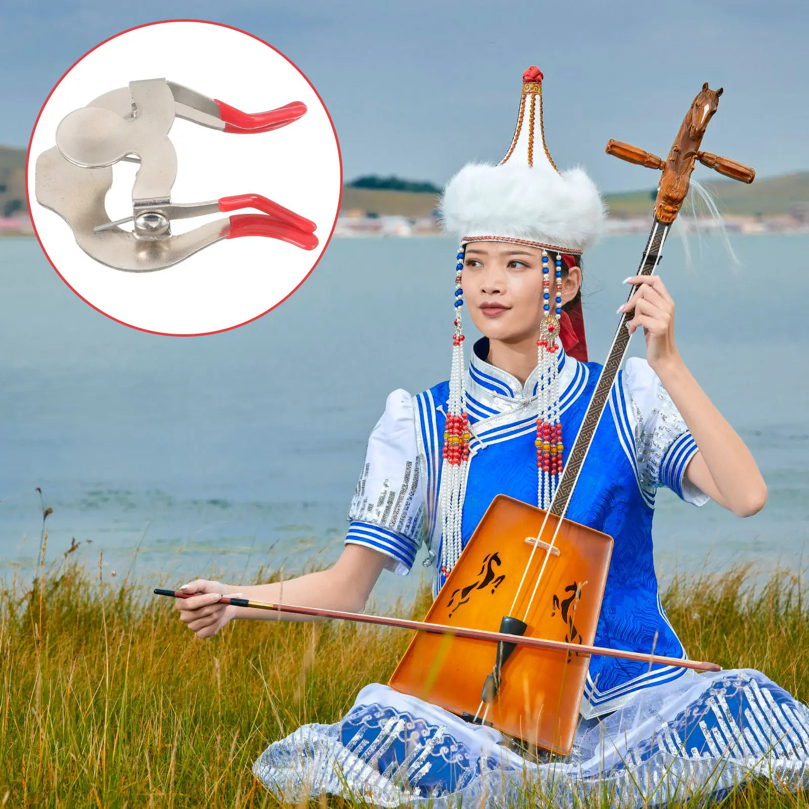 Фото Профессиональный металлический глушитель для морин-хурра (для тренировок), для струнных инструментов с головой в виде конской головы, для тихой практики, премиум-звук №1