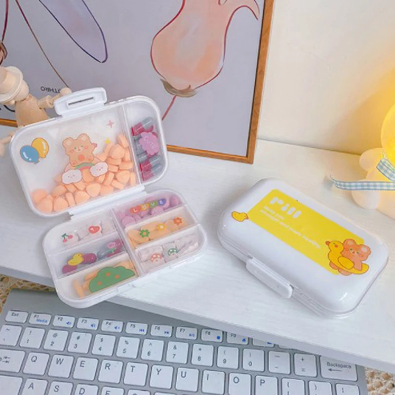 

Портативный контейнер для таблеток, 6 ячеек, органайзер для хранения лекарств, для дома, для путешествий на открытом воздухе