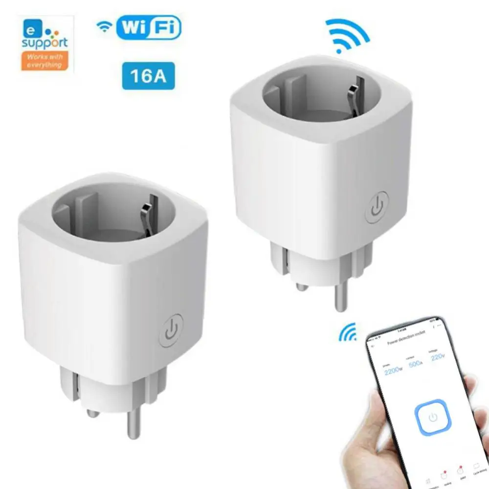 

Power Monitor Socket Timer Bluetooth-compatible Wifi Smart Socket 16a Timing Function Works With Alexa Google Home Alice Eu Plug