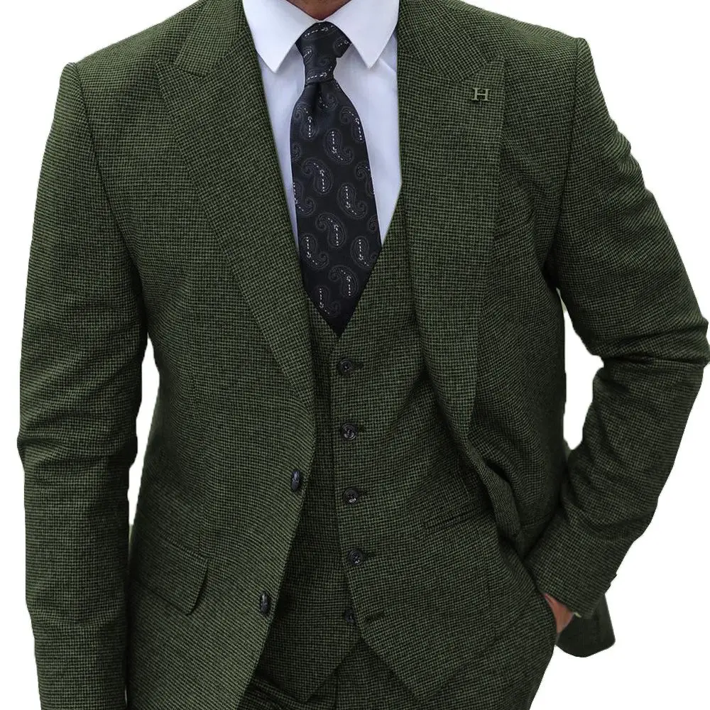 

Костюм мужской из трех предметов, Модный повседневный деловой костюм из блейзера, жилета и брюк