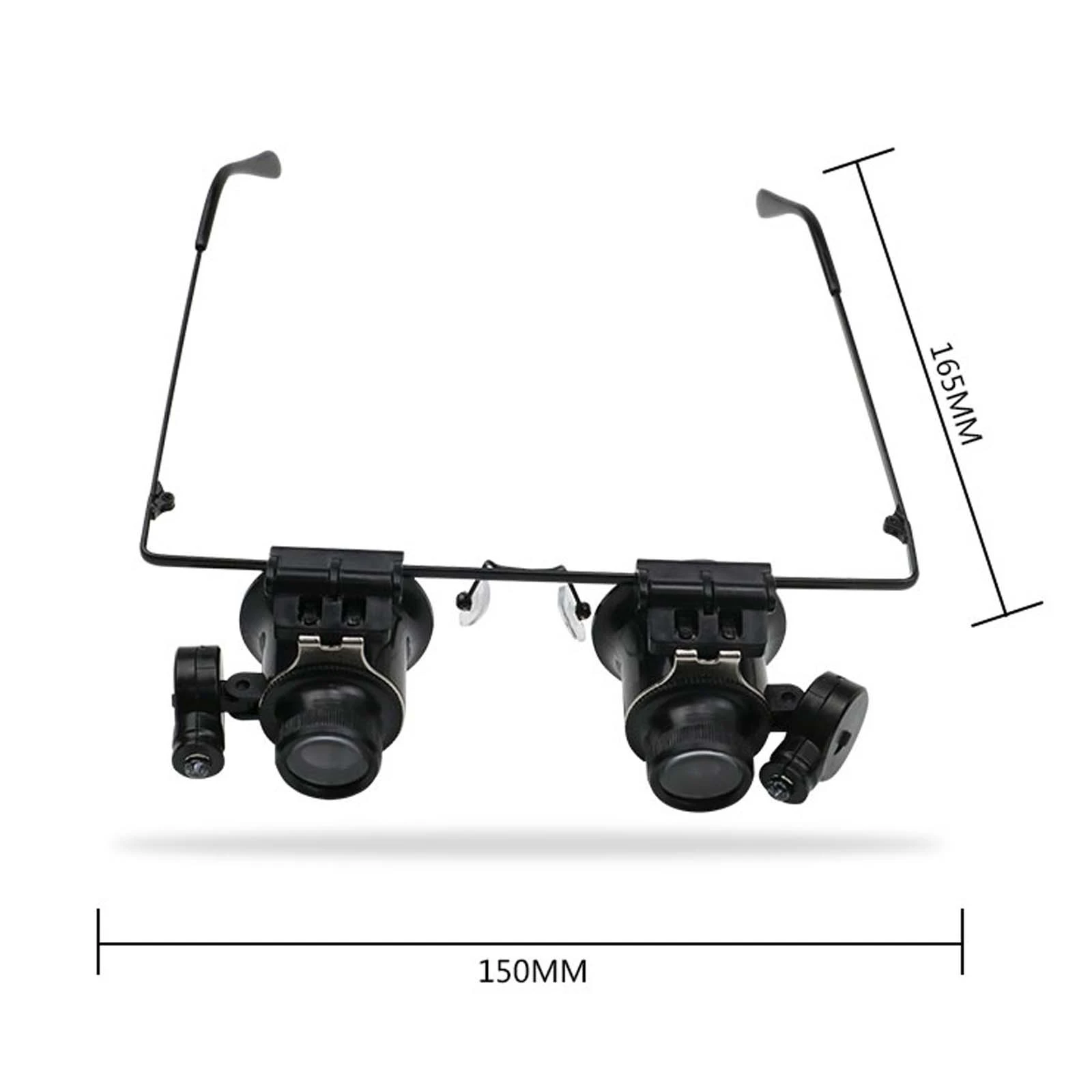 

1pc 20X Glasses Type Magnifier Watch Repair Tool with Two LED Lights F1 Metal Frame ABS Magnifier Casing 155*50*50mm