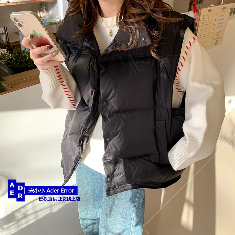 High quality down jacket waistcoat women's autumn and winter new loose stand collar thickened white duck down sleeveless coat