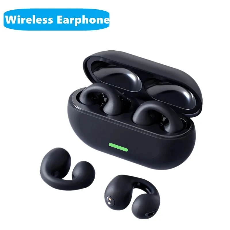 

TWS Bluetooth 5.3 Wireless Bone Conduction Headphones T75 Clip Ear Music Noise Canceling Headset HD Call Sports Gaming Earphone