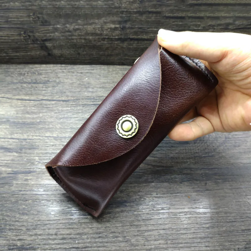 

Genuine Leather Eyeglasses Box Vintage Handmade Hard Luxury Portable Spectacle Glasses Storage Bag Case Sunglasses Holder Cover