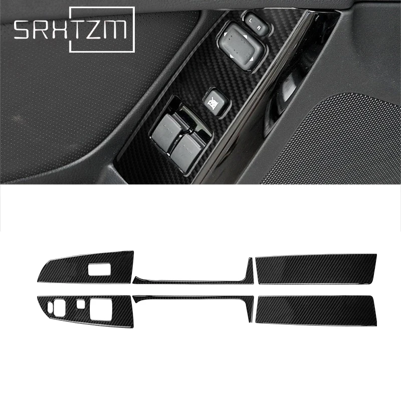 

Carbon Fiber Window Lift Panel Switch Frame Stickers Car Interior Accessories For LHD Mazda RX8 RX-8 SE3P JM1FE 2004-2008