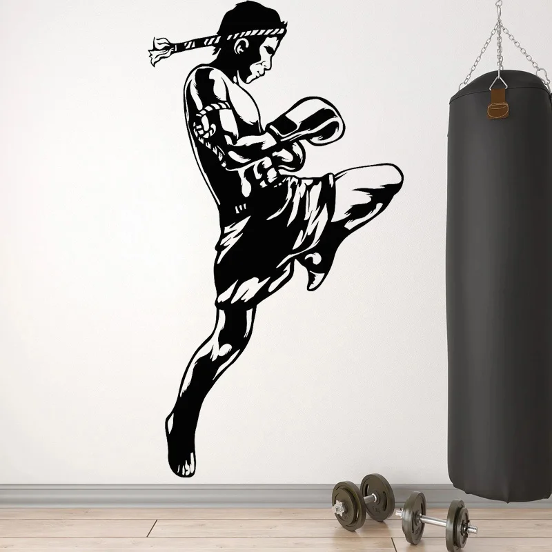 Наклейка на стену для тайского бокса муай-боксёр съемная наклейка съемки боевых