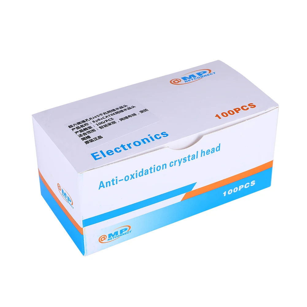 100x гигабитные обжимные разъемы Ethernet 8P8C UTP RJ45 Cat6 разъем неэкранированные