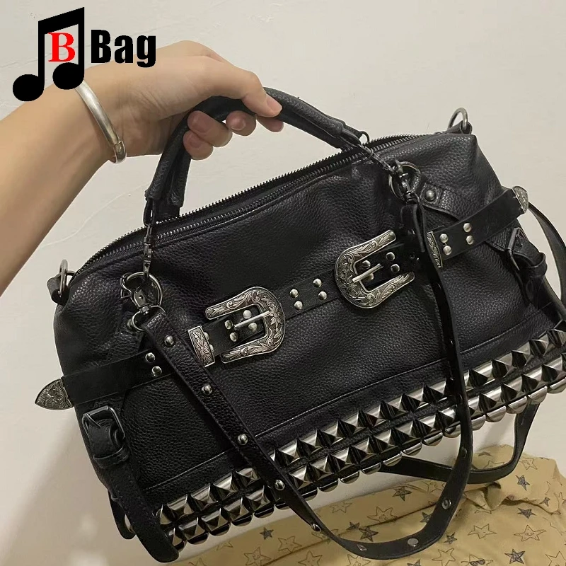 Женская сумка на плечо в стиле Харадзюку винтажная мотоциклетная сумочка-тоут