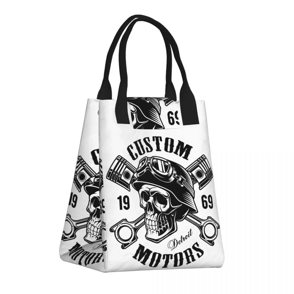 

Rockabilly Skull Biker Lunch Box for Women Leakproof Thermal Cooler Food Insulated Lunch Bag Children Portable Picnic Tote Bags