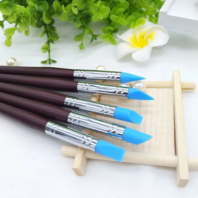 

5Pcs Polymer Clay Tools Carving Craft Brush Pottery Tools Clay Sculpture Nail Art Tools Pottery Ceramics Tool Color Shapers