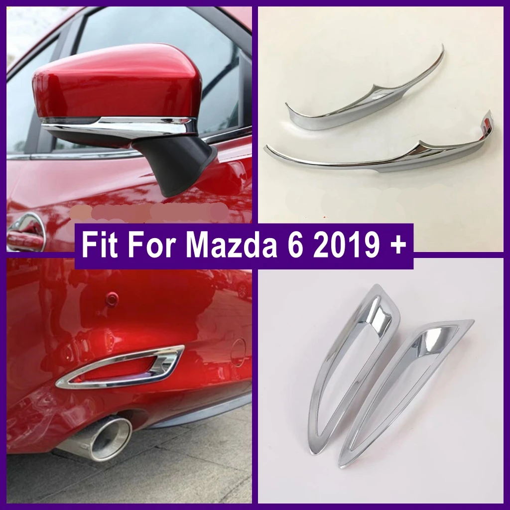 

Accessories Chrome Exterior Refit Kit Rearview Mirror Strip / Rear Fog Lamps Lights Frame Cover Trim Fit For Mazda 6 2019 2020