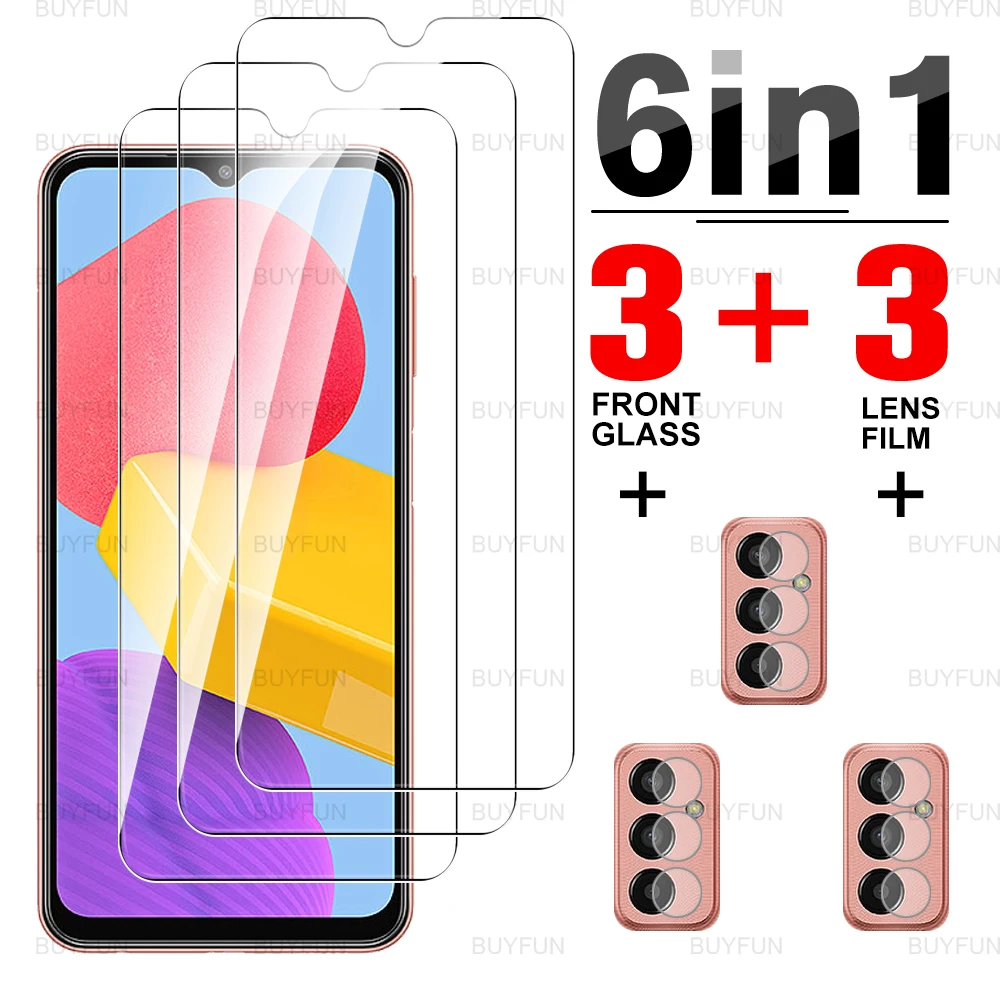 

6in1 Camera Lens Screen Protector For Samsung Samsun M13 6.6inch HD Full Cover Safety Tempered Glass Film For Samsung Galaxy M13