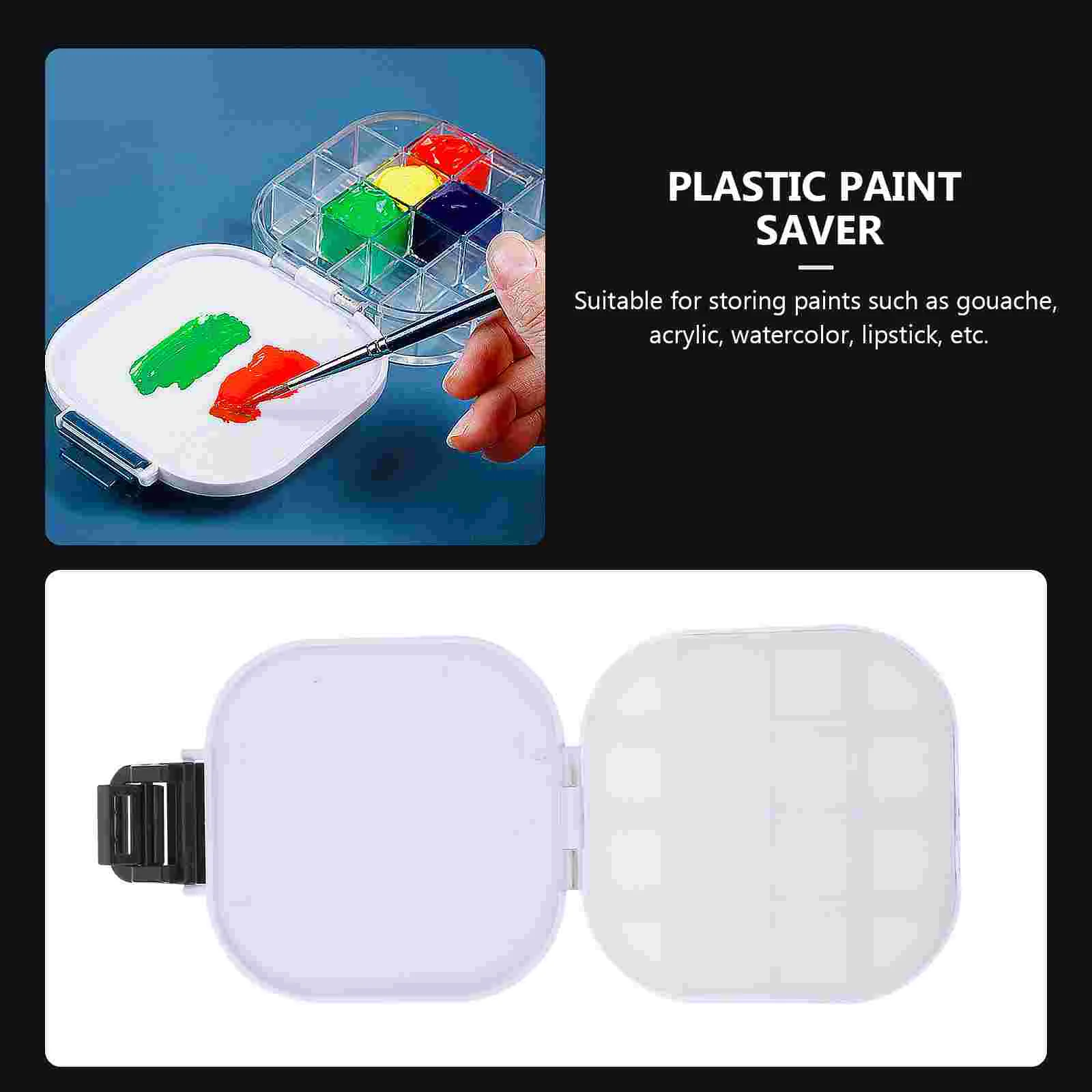 Clear Plastic Containers 16 Shades Pigment Moisturizing 16-grid Watercolor Tray Painting Mixing Travel