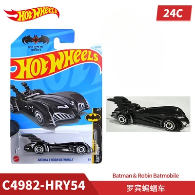 2024C оригинальный автомобиль Hot Wheels Бэтмен & Робин Бэтмобиль детские игрушки для мальчиков 1/64 литые автомобили Brinquedos коллекция подарок на день рождения