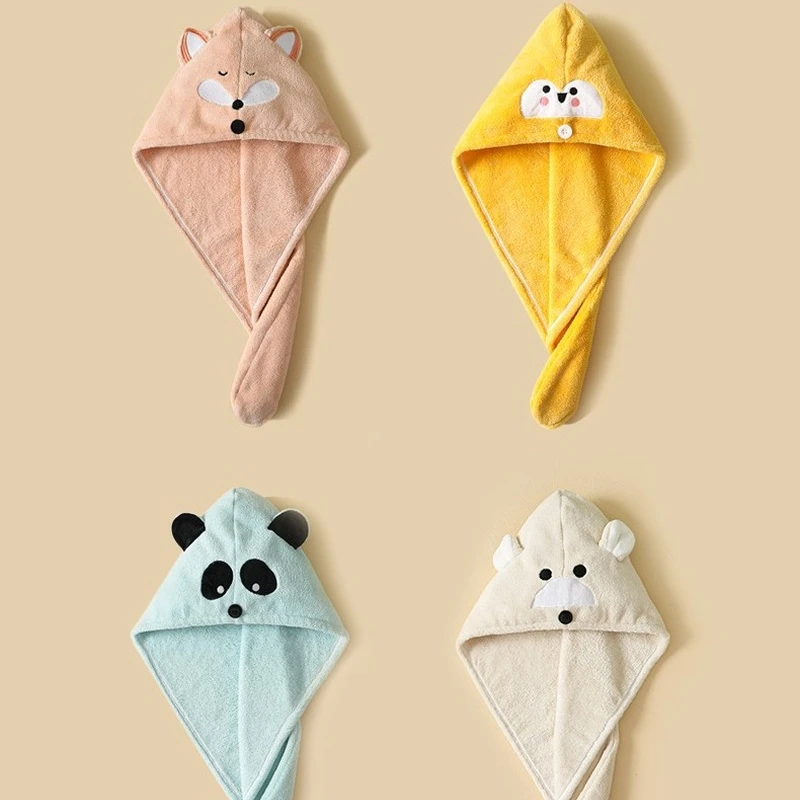 For Chidren Girl Cute Cartoon Animal Panda Fox Hair Towel Po