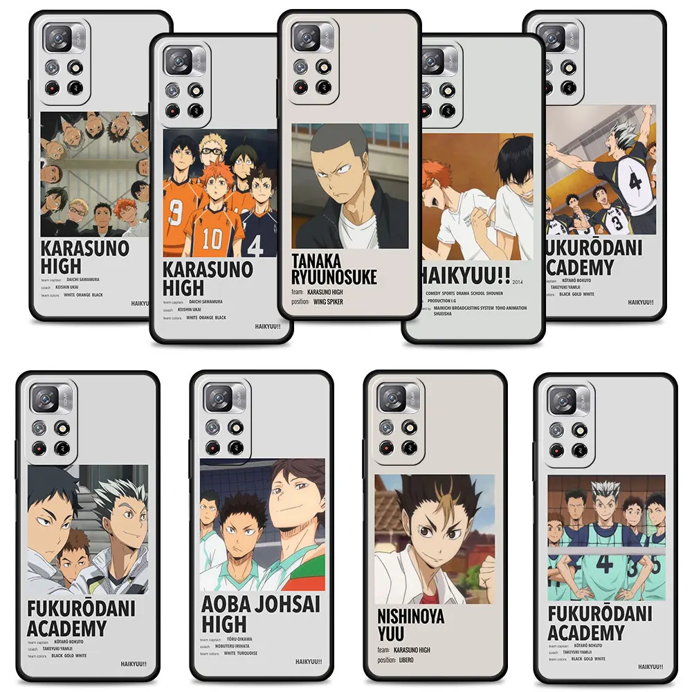 

For Xiaomi Redmi Note 7 9S 9A 8 9T K40 11 Pro 10 9 9C K40S K50 10C Phone Funda Anime Haikyuu Volleyball Trend Smartphone