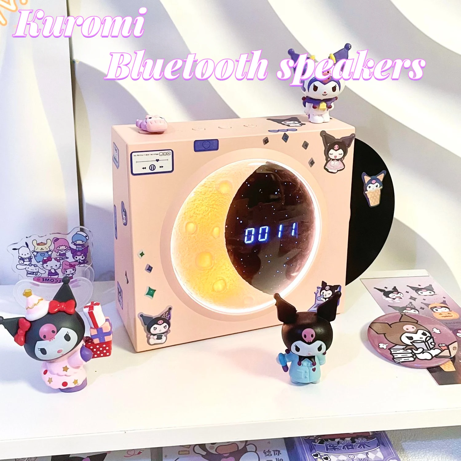 

Sanrio Hello Kitty Cinnamoroll Kuromi Cartoon Anime Wireless Bluetooth Speaker Girls Desktop Ornament Children Birthday Gift Toy