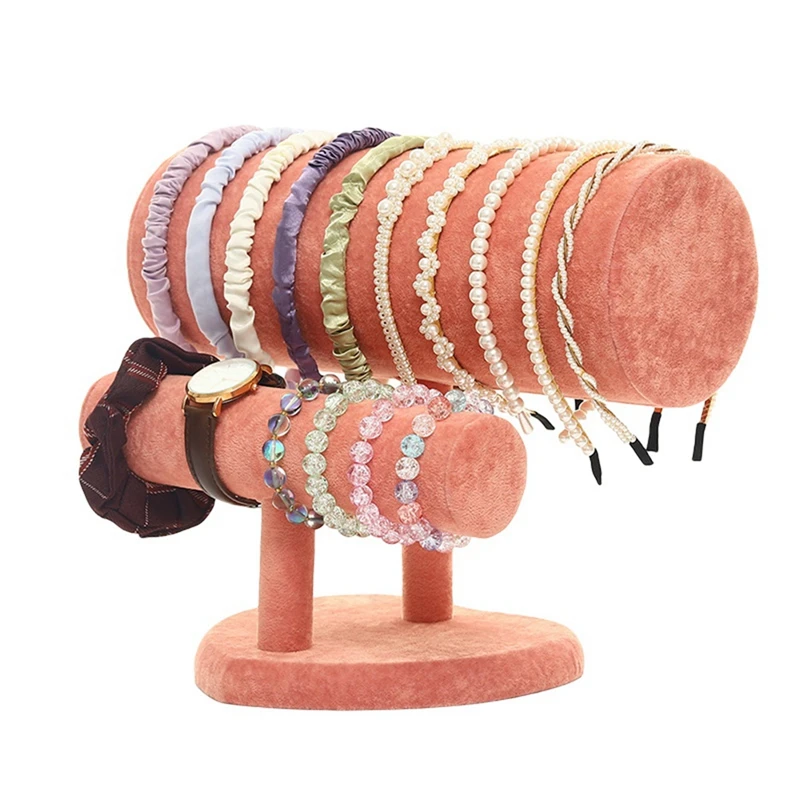 

Новый 2-Ярусный бархатный держатель для повязки на голову T-Bar, подставка для демонстрации браслетов и ювелирных изделий, стойка-органайзер, ...