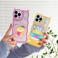 wave design psyduck with cat ears phone cases for iphone 13 12 11 pro max xr xs max x back cover