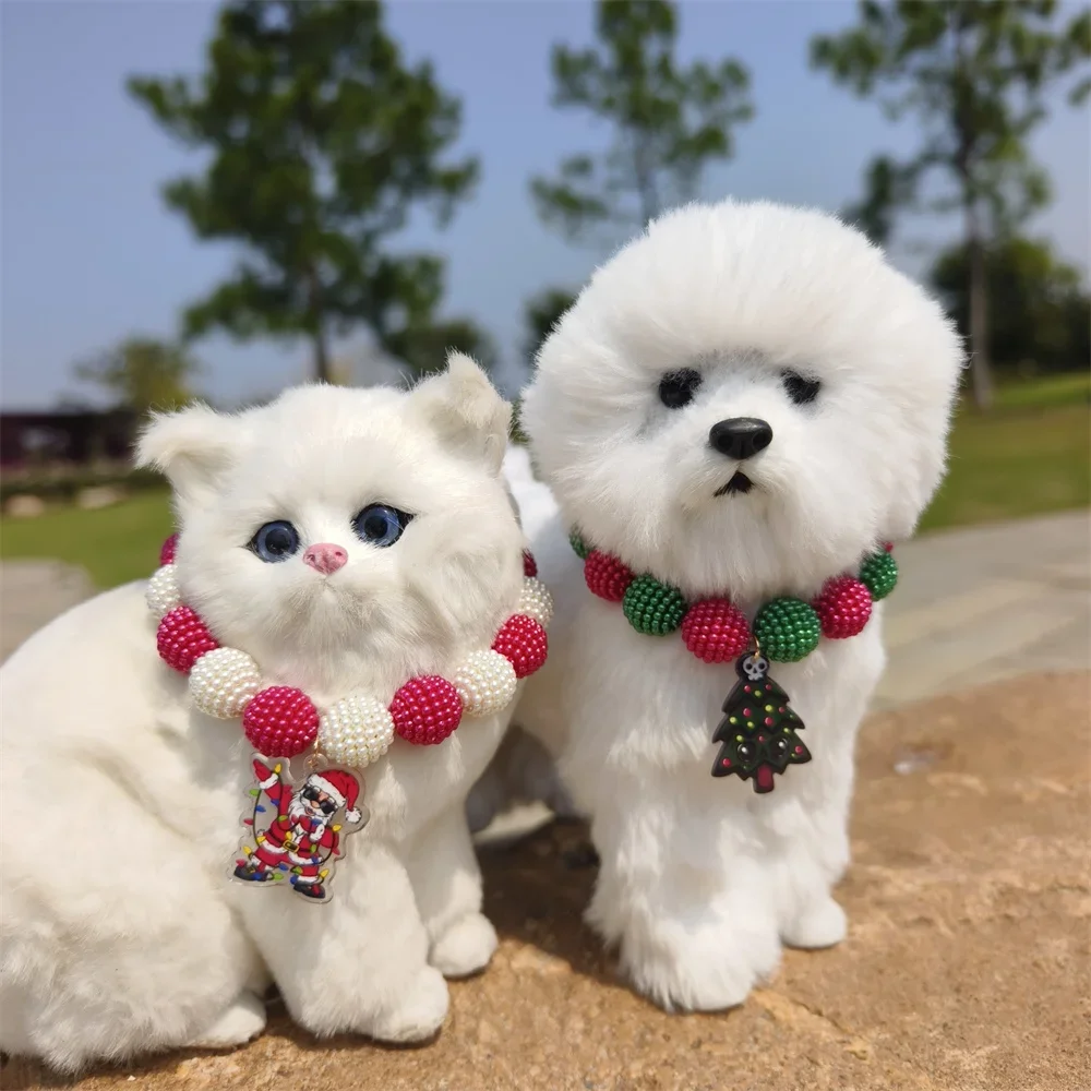 Модный Рождественский Хэллоуин искусственный жемчуг ошейник для домашних