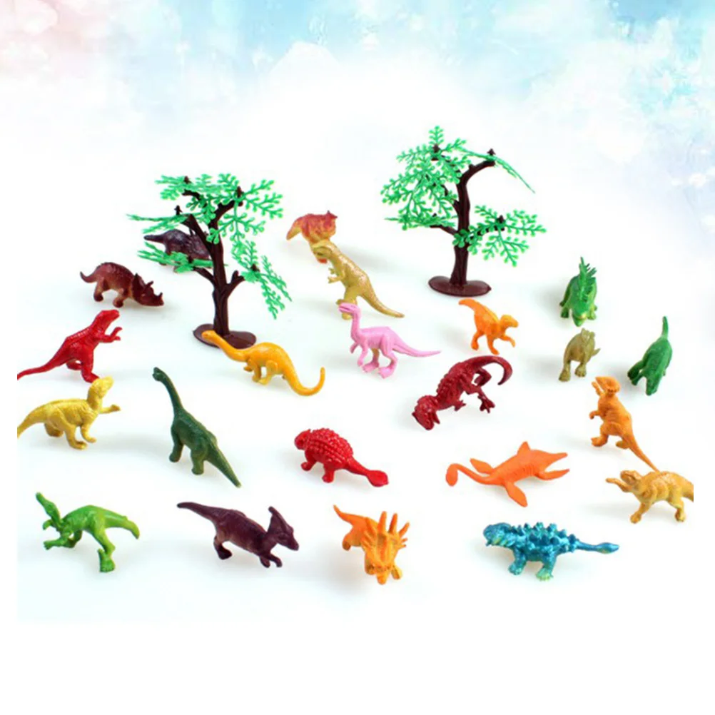 

Миниатюрные реалистичные игрушечные динозавры, 24 шт., фигурки для детей и малышей с деревьями (2, 2, 2 динозавра и 2 шт.