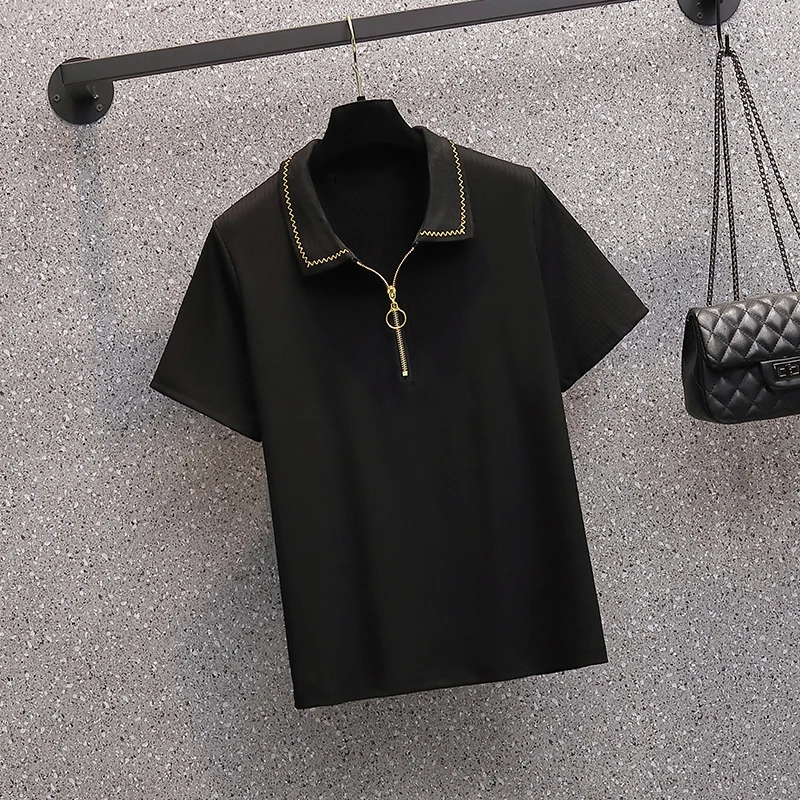 Женский трикотажный комплект из двух предметов тонкая черная футболка и