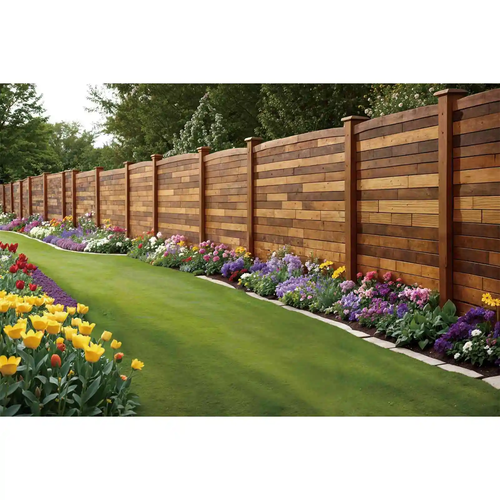 

Flowers Garden Photography Backdrops Spring Blossom Grassland Wooden Wall Scene Personalized Baby Photobooth Photo Backgrounds