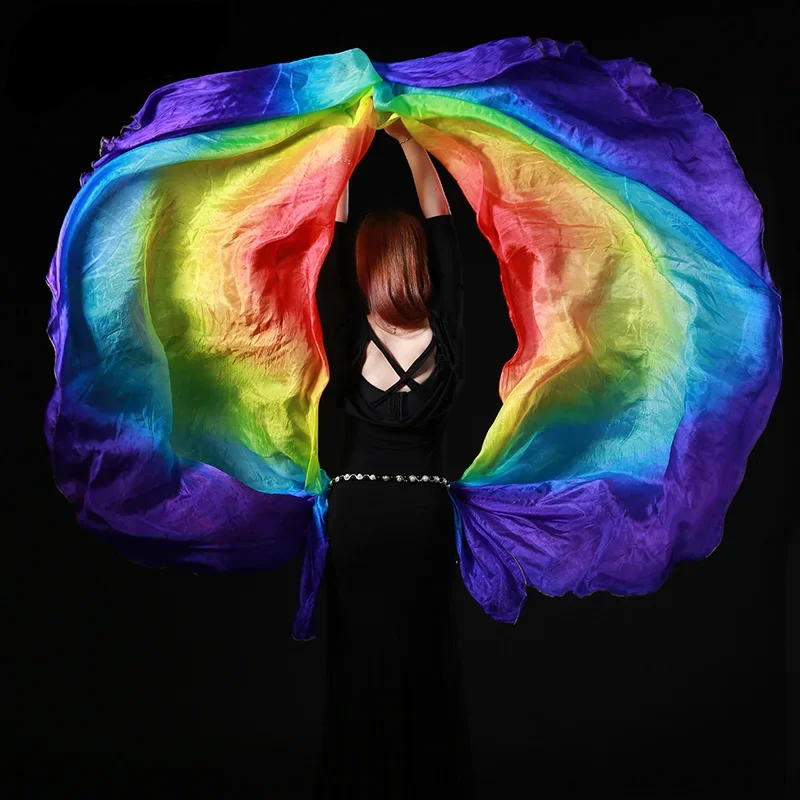 Платок для танца живота из 100% шелка с градиентом 260x110 см