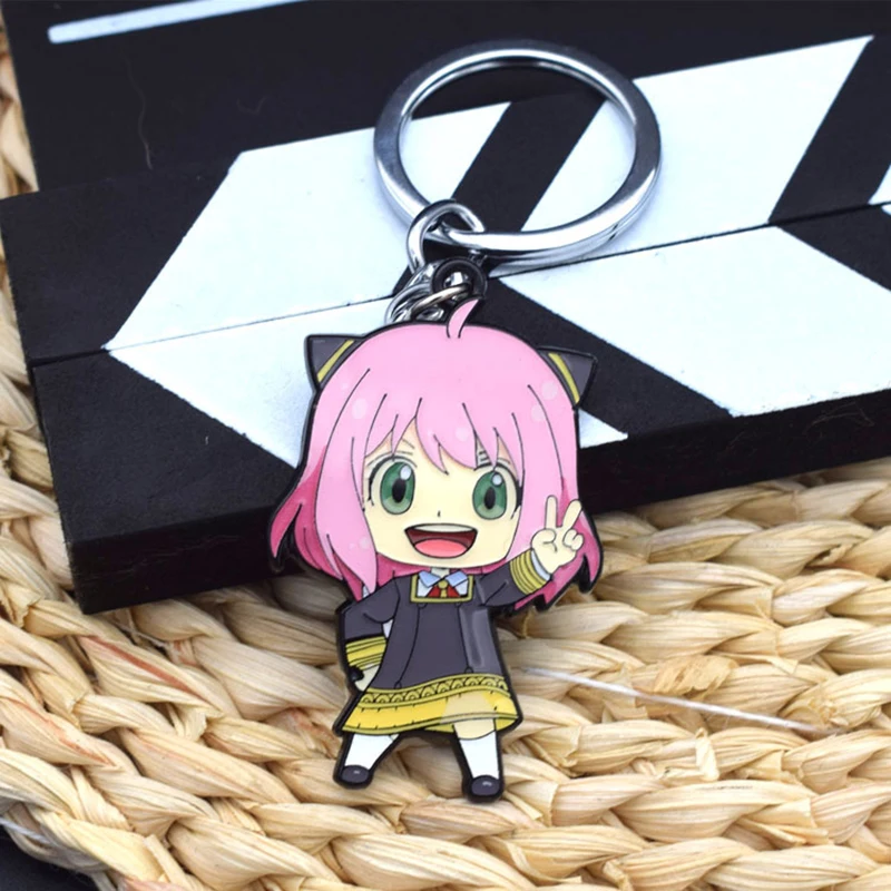 

Шпионская семья X, металлический брелок для ключей, аниме косплей Kawaii Anya Loid, копировальный брелок, брелок для ключей, подвеска для сумки, авто...