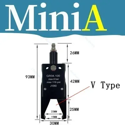 

Пневматический манипулятор, мини-захват, изогнутый U-образный отверстие неправильной формы, мини-зажим для литьевой машины