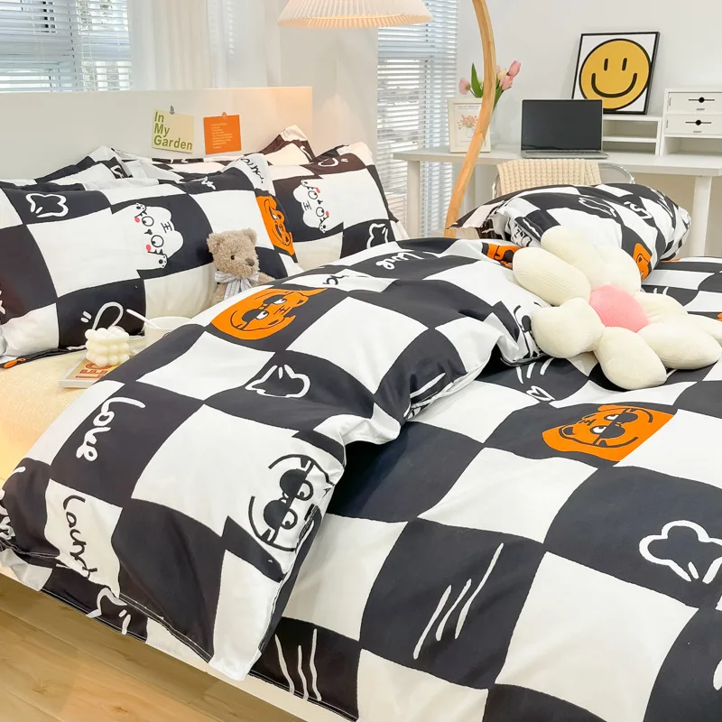 

Home Textiles 3/4pcs Bedding Set Floral Print Comfortable Duvet Cover Set with Bed Sheet Comforter Covers Pillowcases Bed Linen