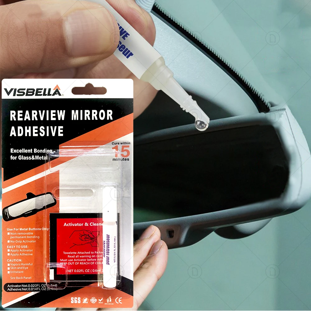 Car Rearview Mirror Adhesive Professional Strength Permanent Glue Auto DIY Repair Accessories Bonding For Glass & Metal