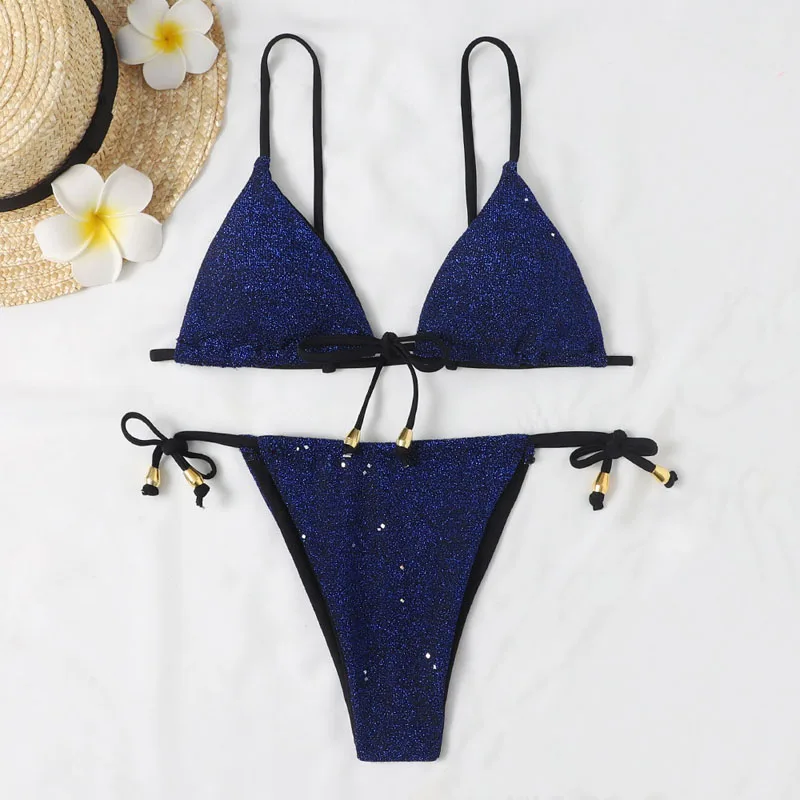 Сексуальный купальник HONGHANYUAN женский повязки с блестками комплект бикини пуш-ап