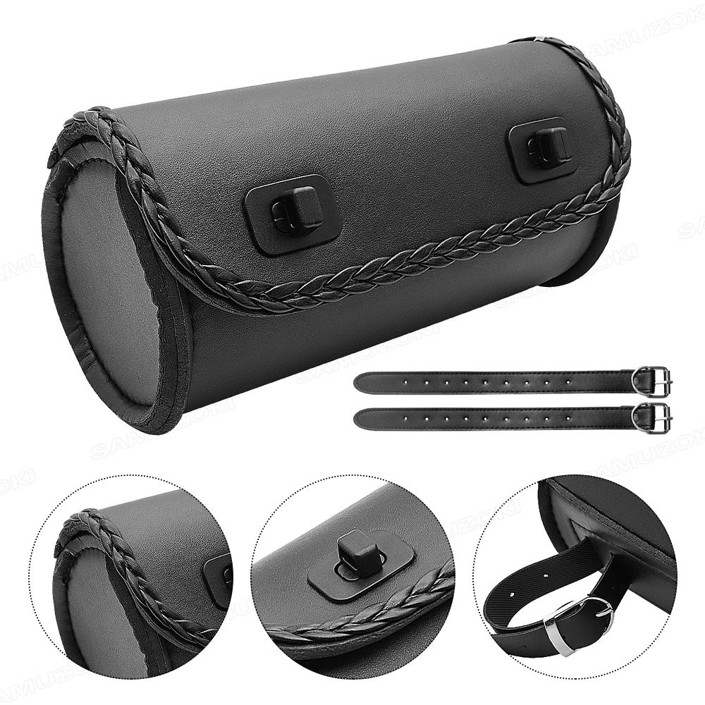 

Универсальная мотоциклетная сумка для инструментов, передняя вилка, руль, седельная сумка, рулонная бочка, гоночный хвостовой ствол для хранения для Harley Chopper Bobber