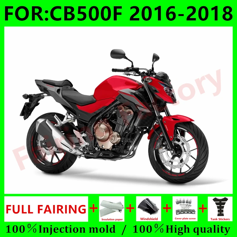 

Новый комплект обтекателей для мотоцикла ABS, подходит для CB500F 16 17 18 CB 500F CB500 F 2016 2017 2018, детский кузов красного и черного цветов