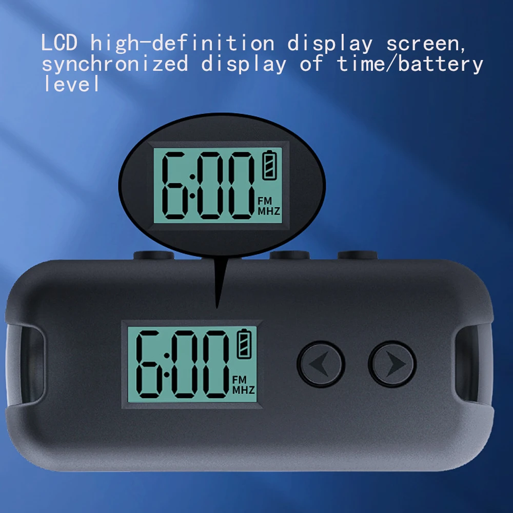 Портативный мини-радиоприемник 50-108 МГц с ЖК-дисплеем 3 5 мм дисплей времени для