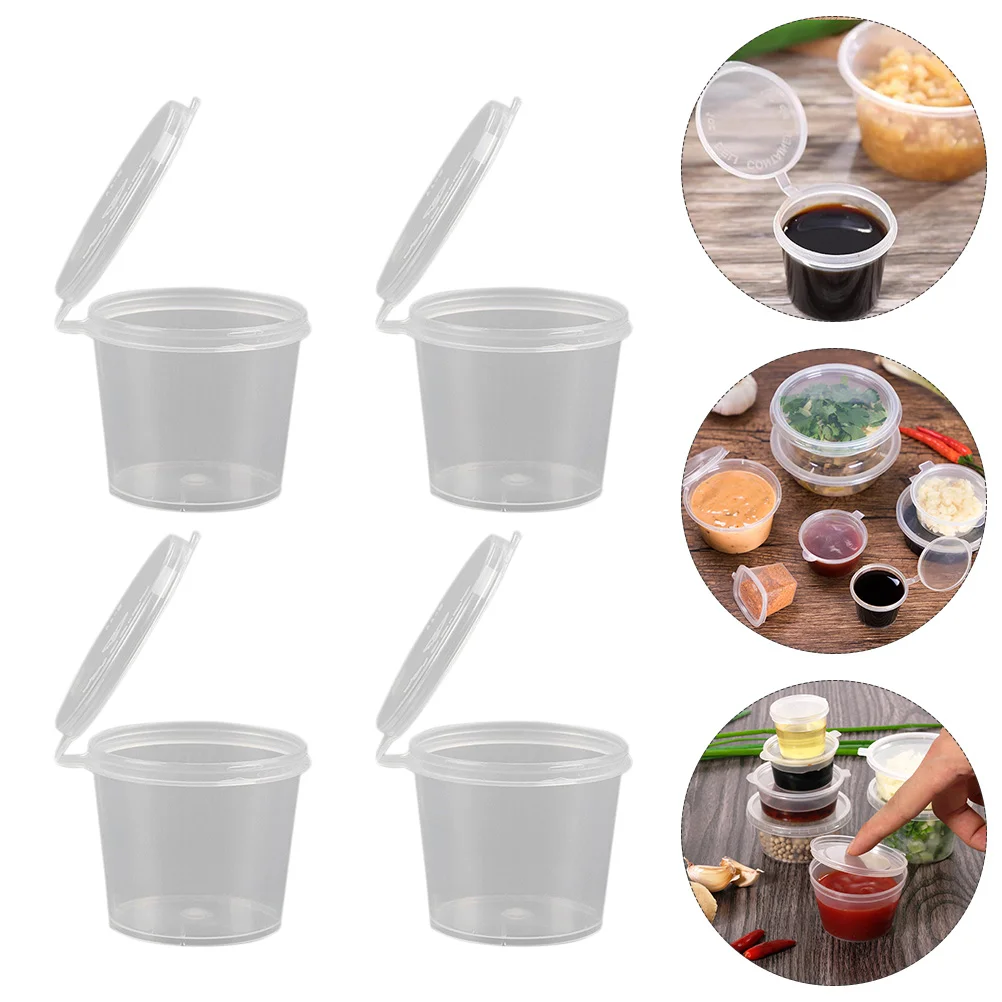 

1 Set 200 Pcs Seasoning Cups Disposable Sauce Cups Portion Cups (Transparent)
