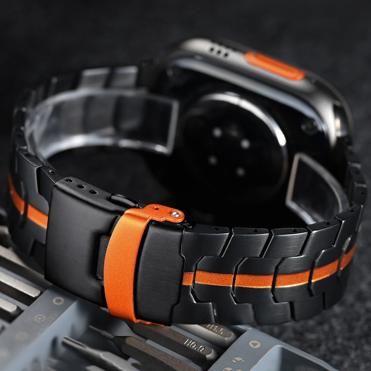 Фото Ультра 2 титановый цветной ремешок для Apple Watch 49 мм 46 мм 45 мм 44 мм 42 мм Металлический ремешок для iWatch 10 9 8 7 SE Браслет из нержавеющей стали №2