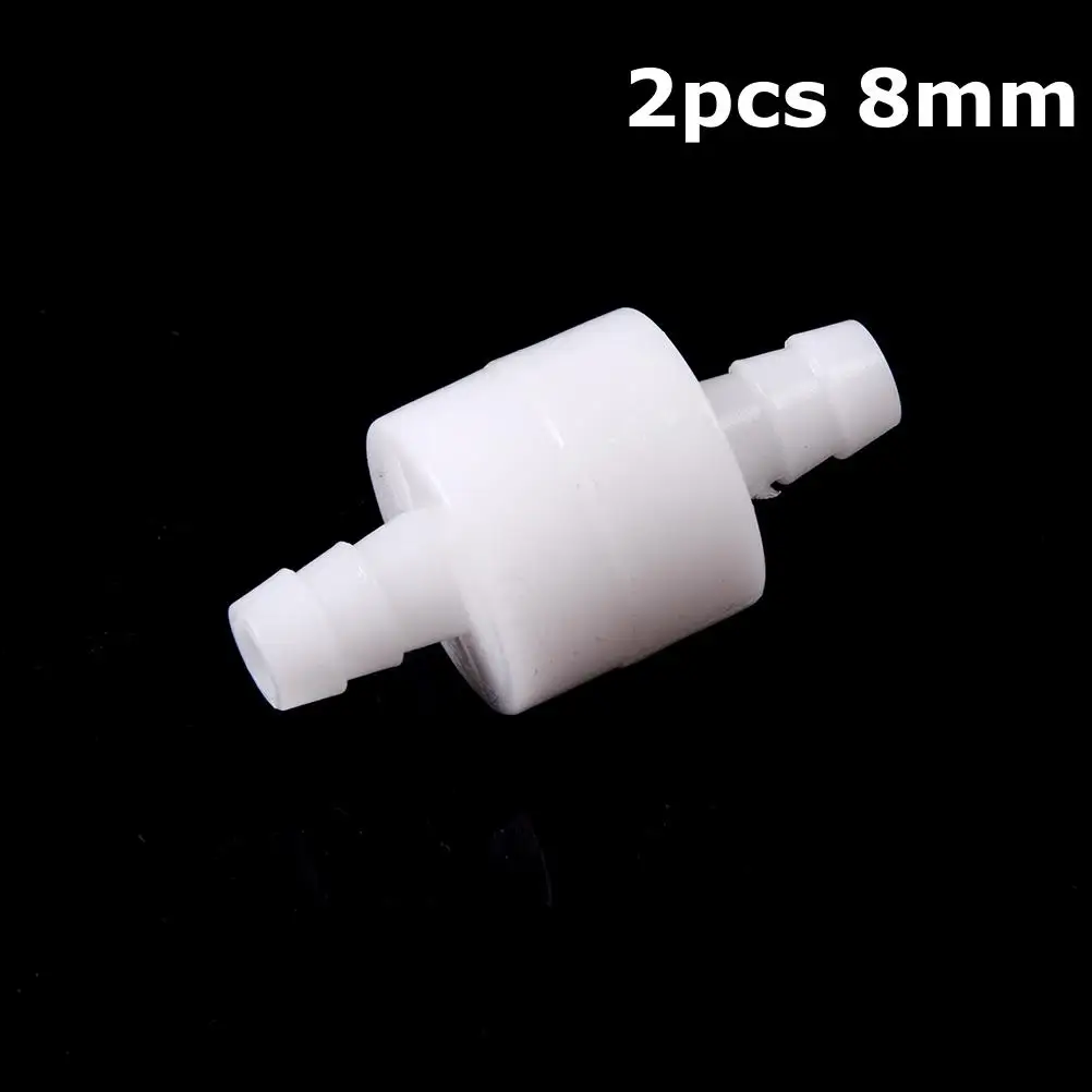 

2pcs 8mm Plastic One Way Inline Check Valve Fuel Gas Liquid Water White