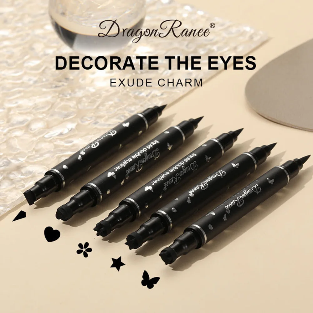 

Smooth Stamp Eyeliner Liquid Waterproof EyeLiner Star Butterfly Seal Double-headed Makeup Pen Long-lasting Eye Comestic Tool