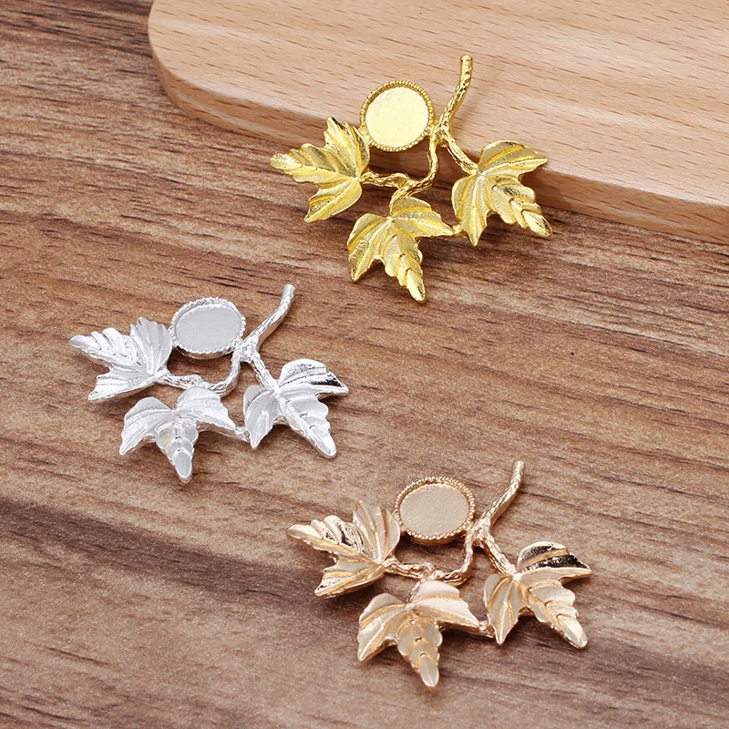 Листья из металлического сплава золотого/серебряного цвета, 20 шт., 33x40 мм, аксессуары «сделай сам» для изготовления ювелирных изделий