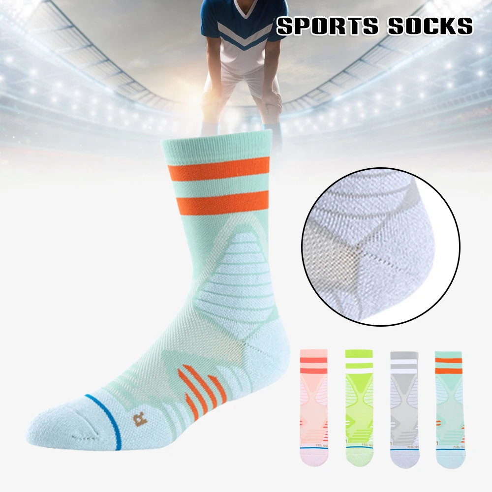 

Hot Men's Athletic Socks Cushioned Crew Moisture Control Thickened for Hiking Run Anti-odor Comfort Compression for Men Male