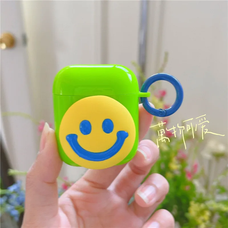 

Earphone Case for AirPods Pro 3D Cute Cartoon Smiley with Ring Headphone Case for AirPods 1 2 3rd Headset Protect Cover