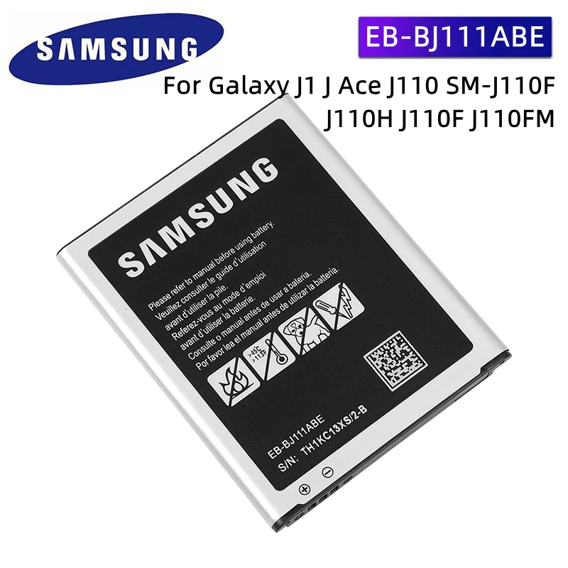 100% Samsung оригинальный сменный аккумулятор EB-BJ111ABE для Galaxy J1 J Ace J110 SM-J110F J110H J110F J110FM 1800