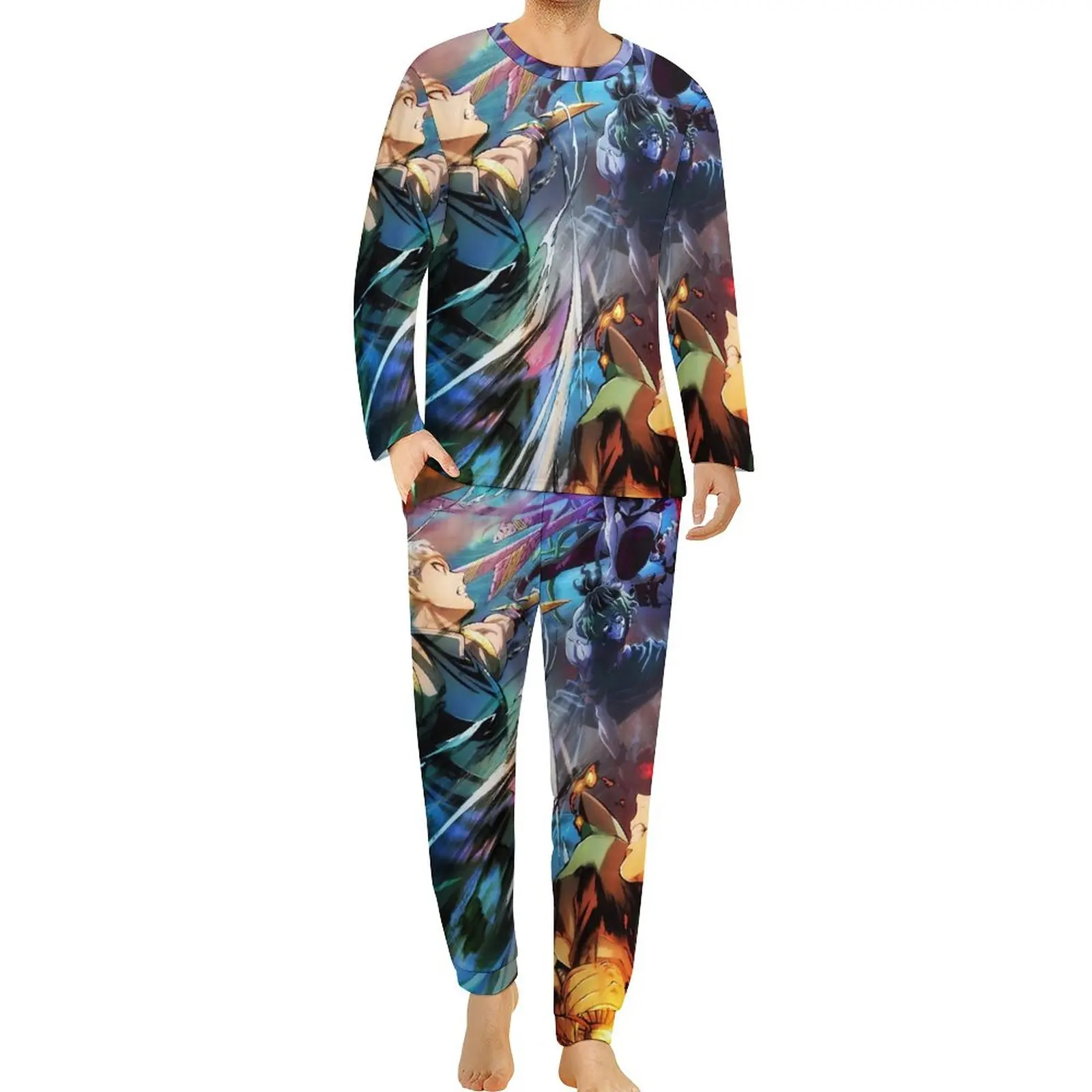 

Demon Slayer Pajamas Autumn 2 Pieces Kimetsu No Yaiba Kawaii Pajamas Set Men Long Sleeve Casual Pattern Sleepwear Large Size