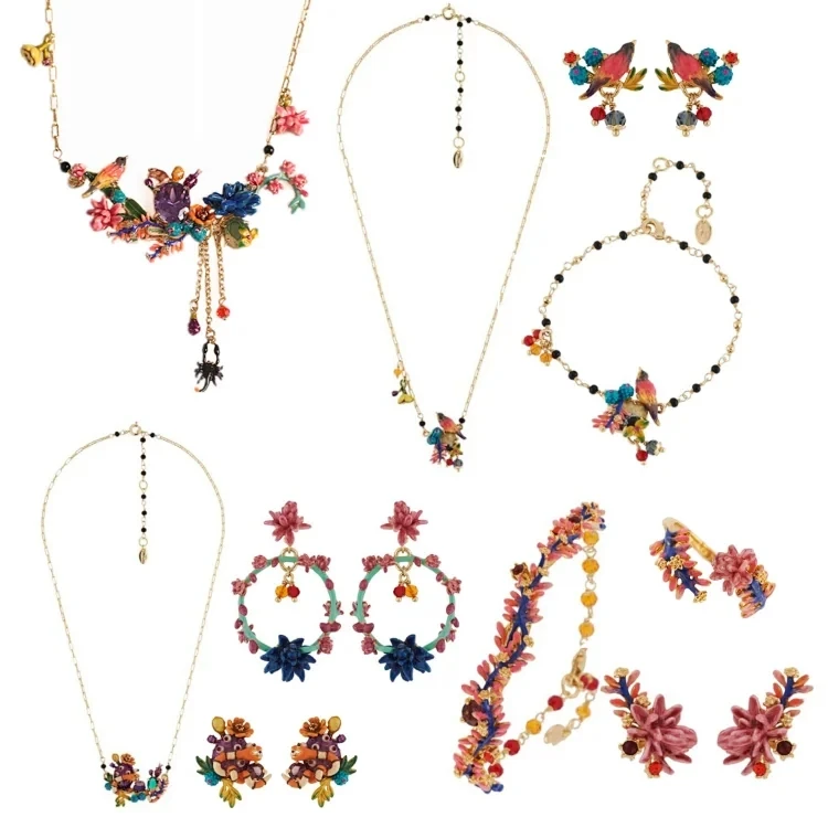 

Desert Dusk Series Enamel Color Glaze Bird Snake Squirrel Cactus Tassel Necklace Earring Ring Bracelet Bracelet Ring