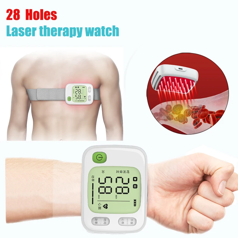

650nm Semiconductor Laser Therapy Wirst Watch LLLT Physiotherapy Therapy Watch for Diabetes Cholesterol Hypertension