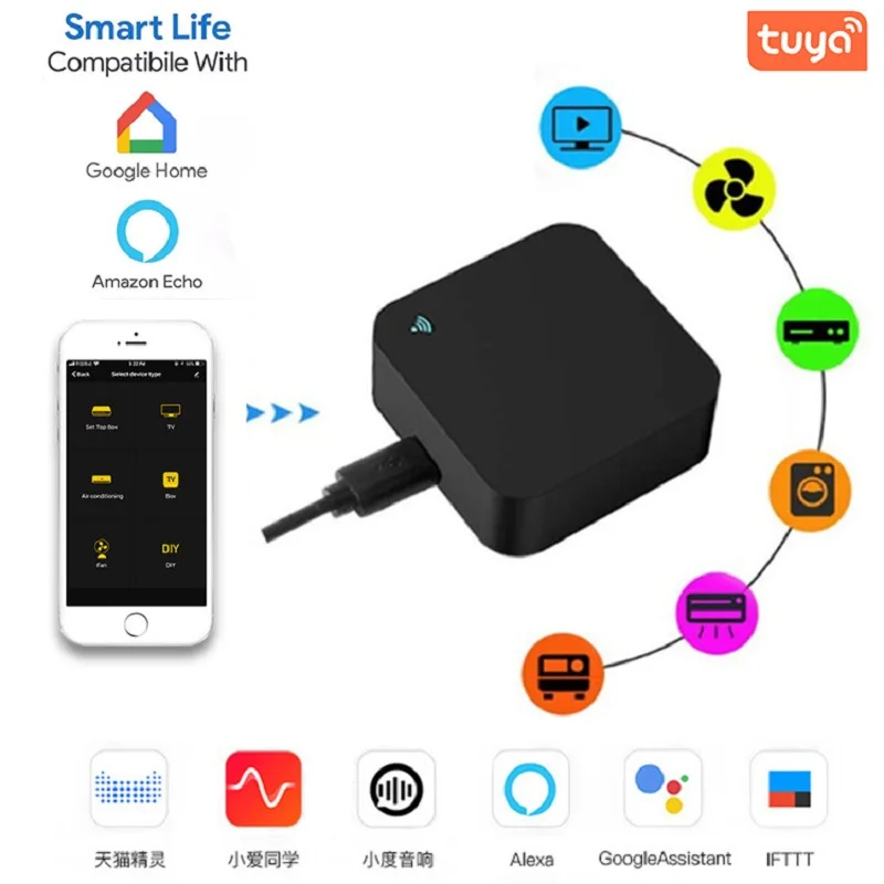 

Smart WIFI IR Remote Control for TV DVD AUD AC Universal Infrared Tuya Smart Home Remote Controller Works with Alexa Google Home