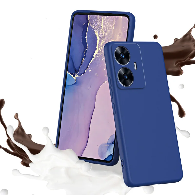 

Luxury Original Liquid Silicone Case For REALME C55 9 PRO PLUS 10 4g OPPO RENO 8T 8PROPLUS A78 A17 realme c55 reno 8t Cover
